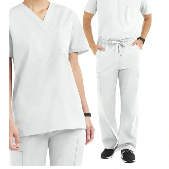HEALTH PRO (by Marks)  white scrub set - Picture 1 of 9